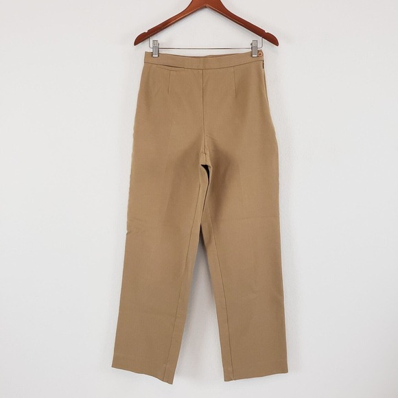 Liz Claiborne Lizsport Size 8 Tan High Waisted Flat Front Cotton Stretch Capri - Picture 9 of 9